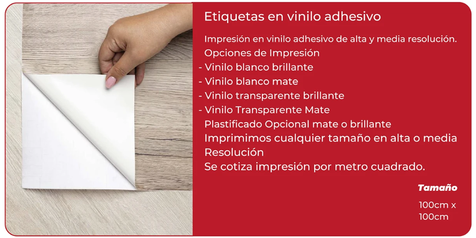 Etiquetas en Vinilo Adhesivo