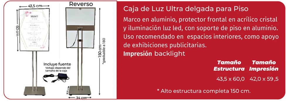 Caja de Luz Ultra delgada para Piso