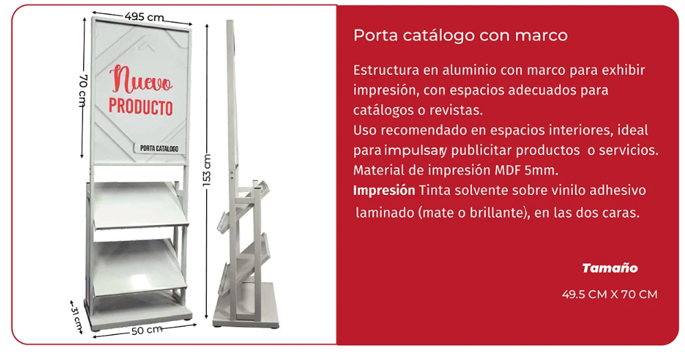 Porta Catálogo con Marco