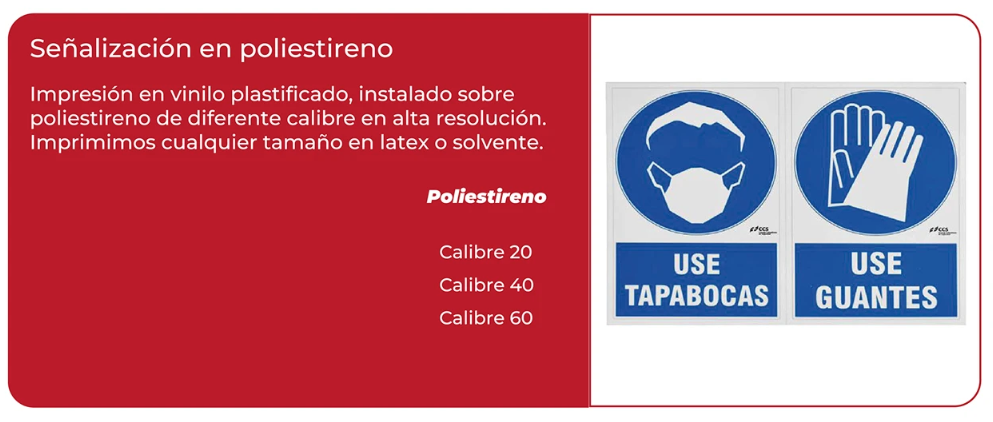 Señalización en Poliestireno